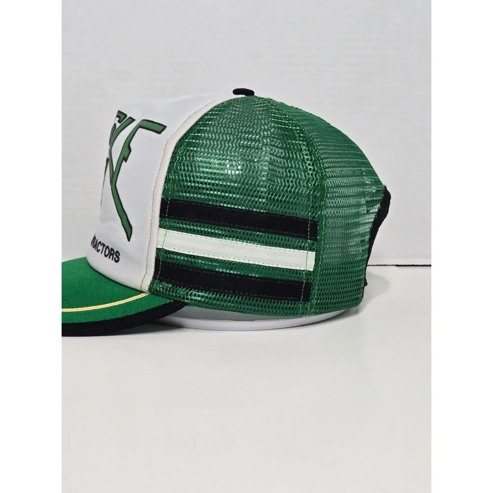 Vintage 80s Slagle Mechanical Contractors Trucker Hat | Green / White Snapback